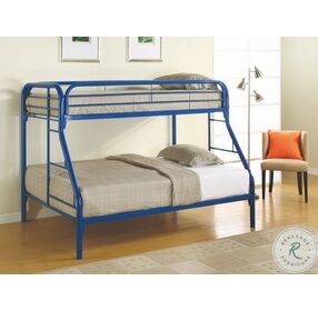 Morgan Blue Twin Over Full Metal Bunk Bed