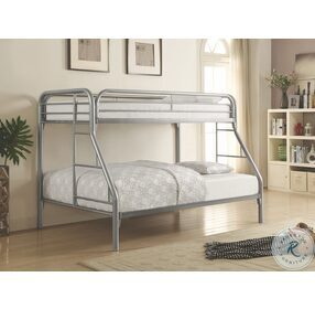 Morgan Silver Twin Over Full Metal Bunk Bed