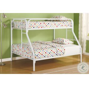 Morgan White Twin Over Full Metal Bunk Bed