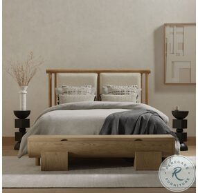 Montana Whitewashed Oak And Altro Snow Queen Panel Bed