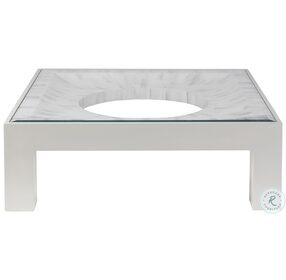 Signature Designs Light Gray And White Bone Elation Square Cocktail Table