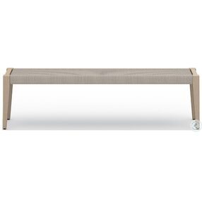 Sherwood Natural Ivory And Washed Brown Outdoor Dining Bench