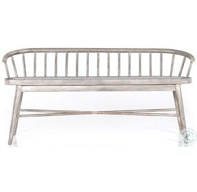 Alcott Weathered Grey Teak And Brushed Grey Outdoor Dining Bench