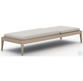Leroy Stone Grey And Washed Brown Outdoor Chaise