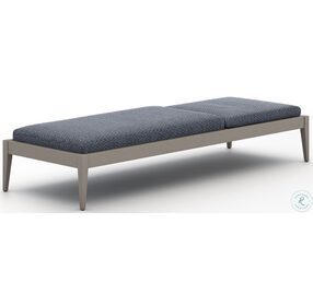 Sherwood Faye Navy And Washed Brown Outdoor Chaise