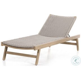 Delano Washed Brown And Thick Grey Rope Outdoor Chaise