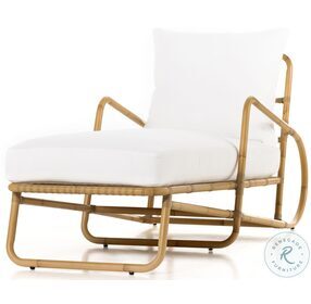 Riley Stinson White And Natural Weave Outdoor Chaise