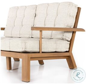 Beck Faye Sand And Natural Teak Outdoor Loveseat