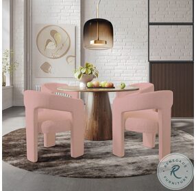 Gwen Pink Open Back Upholstered Dining Chair