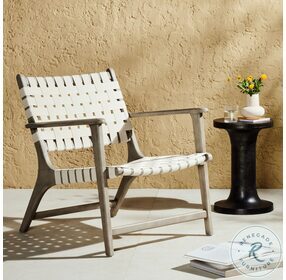 Jevon Soft Cream Leather Outdoor Chair