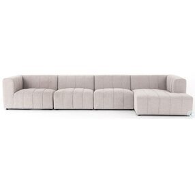 Langham Napa Sandstone Channeled 4 Piece RAF Chaise Sectional