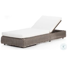 Como Natural Ivory And Natural Woven Outdoor Chaise