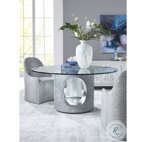 Signature Designs Textured Gray And Silver Leaf Circa 60" Round Dining Table