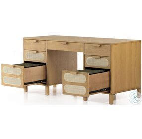 Allegra Honey Oak Veneer Executive Desk