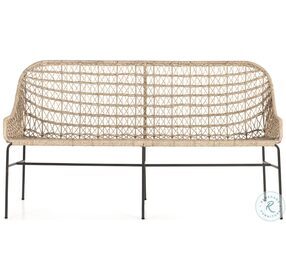 Bandera Grey Bronze And Vintage White Outdoor Dining Bench