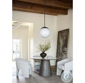 Skye Weathered Dark Oak And White Marble Round Dining Table