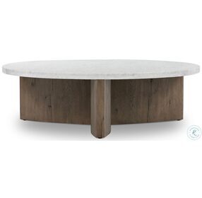 Toli Rustic Grey Veneer And Italian White Marble Occasional Table Set