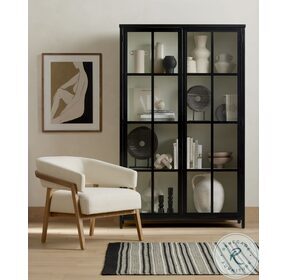 Lexington Black And Tempered Glass Cabinet