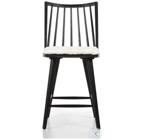 Lewis Cream And Black Oak Windsor Counter Height Stool With Cushion