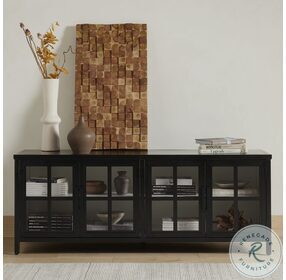 Lexington Black And Tempered Glass Media Console