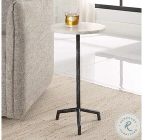 Puritan White And Aged Black Marble Drink Table