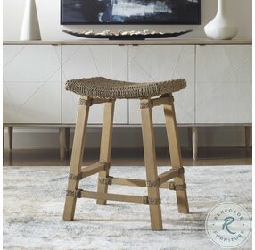 Everglade Natural Woven Seagrass Counter Height Stool