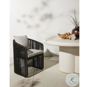 Minka Stone Grey And Black Hyacinth Outdoor Dining Chair