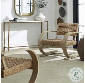 Rehema Natural Woven Water Hyacinth Accent Chair