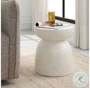 Inhale Matte White Accent Table