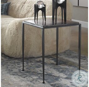 Wavelet Matte Black And Charcoal Side Table