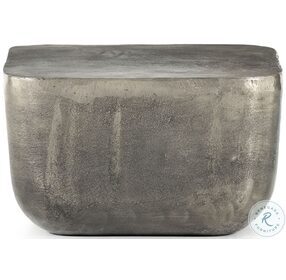 Basil Raw Antique Nickel Square Outdoor End Table