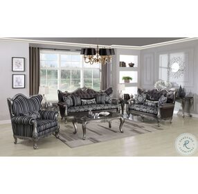 Marguerite Silver And Black Loveseat