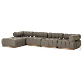 Roma Alessi Fawn Outdoor 4 Piece Sectional with Ottoman