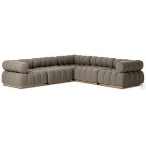 Roma Alessi Fawn Outdoor 5 Piece Sectional with Ottoman