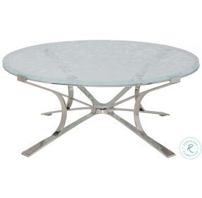 Signature Designs Polished Stainless Steel Snowscape Round Occasional Table Set