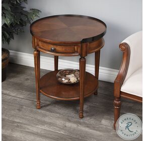 Sampson Cherry Olive Ash Burl Accent Table