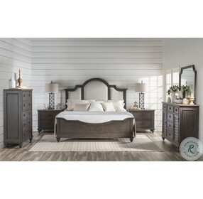 Kingston Dark Sable And Beige Queen Upholstered Panel Bed
