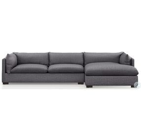 Westwood Bennett Charcoal 131" 2 Piece Sectional with RAF Chaise