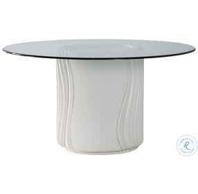 Signature Designs Matte Soft White Volante 60" Round Dining Room Set