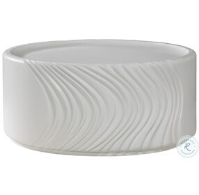 Signature Designs Matte Soft White Volante Round Drum Occasional Table Set