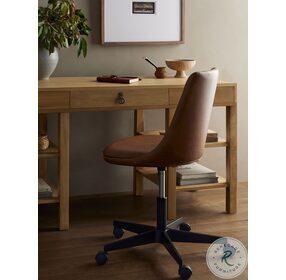 Lyka Sonoma Chestnut Leather Desk Chair