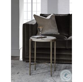Signature Designs White Agate fossil stone And Hand Forged Percival Accent Spot Table