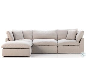 Stevie Destin Flannel 3 Piece Sectional with Ottoman