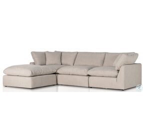 Stevie Gibson Wheat 3 Piece Sectional with Ottoman