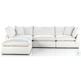 Stevie Anders Ivory 4 Piece Sectional with Ottoman