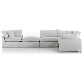 Stevie Anders Ivory 5 Piece Sectional with Ottoman