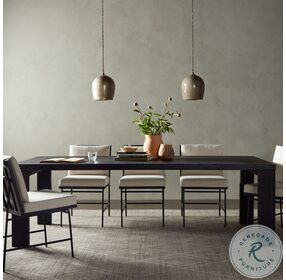 Millie Drifted Matte Black Dining Table