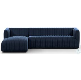 Augustine Sapphire Navy 105" 2 Piece Sectional with LAF Chaise