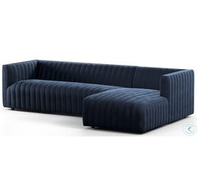 Augustine Sapphire Navy 105" 2 Piece Sectional with RAF Chaise