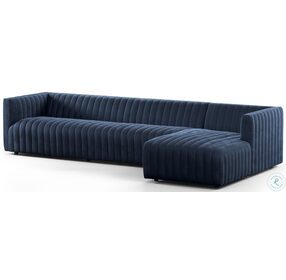 Augustine Sapphire Navy 126" 2 Piece Sectional with RAF Chaise